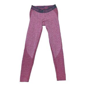 Gymshark Women's Leggings M Medium Compression Fit Pink Space Dye Gym Yoga
